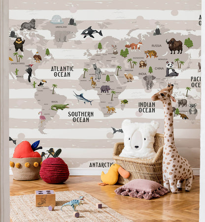 Animals Map Wallpaper