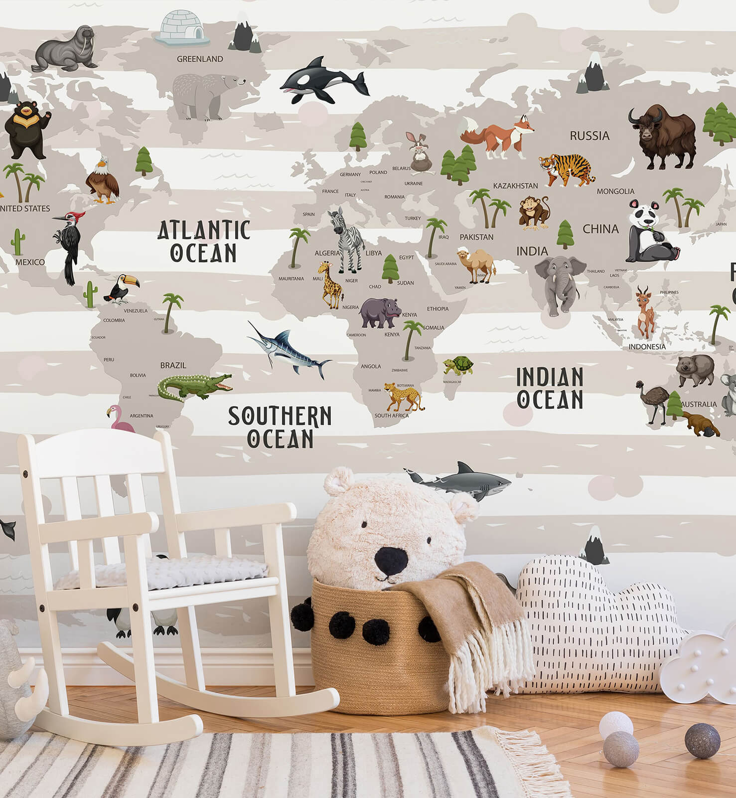 Animals Map Wallpaper