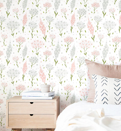 Floral Pink Leave Wallpaper