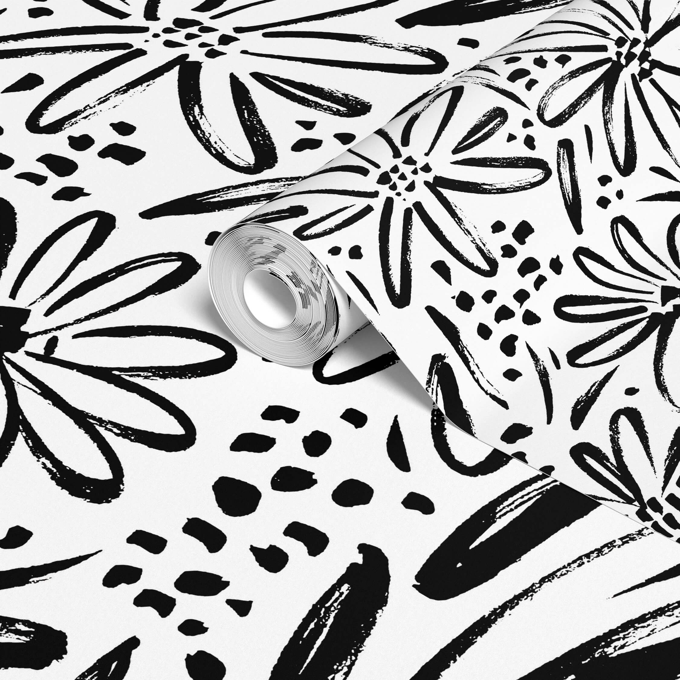 Black and white wallpaper design for classic interiors
