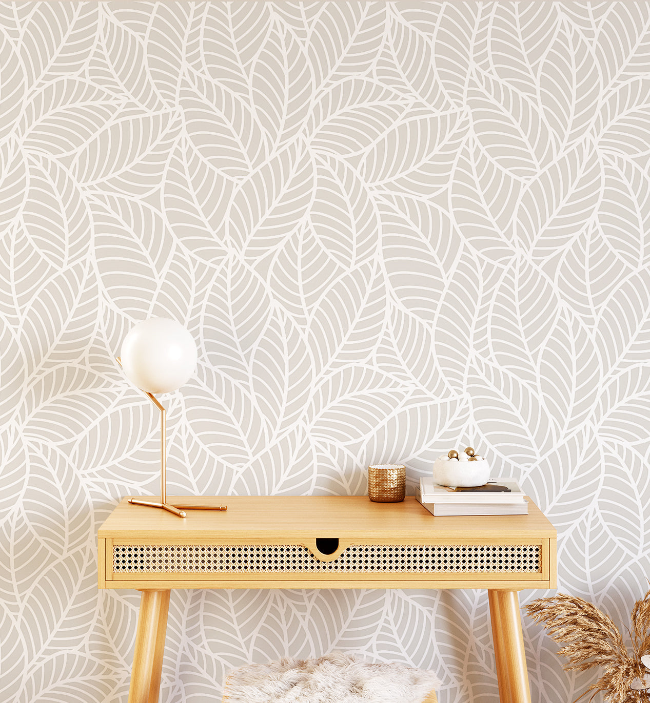 Tropical Beige Wallpaper