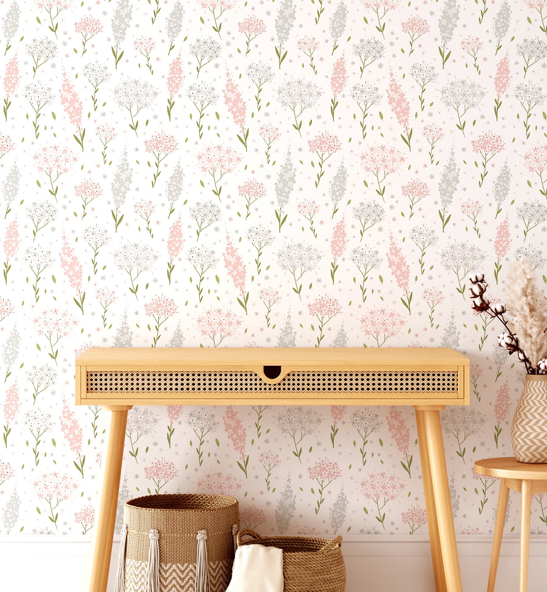 Floral Pink Leave Wallpaper