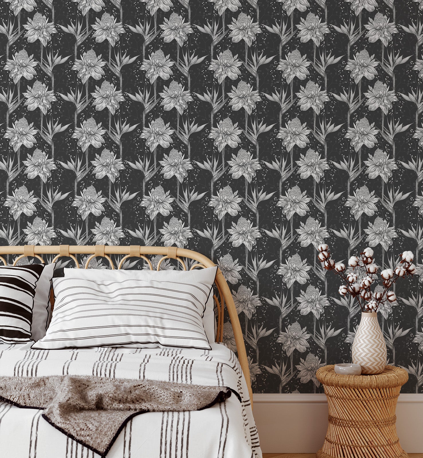 Tropical Exotic Floral Wallpaper