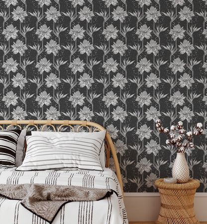 Tropical Exotic Floral Wallpaper