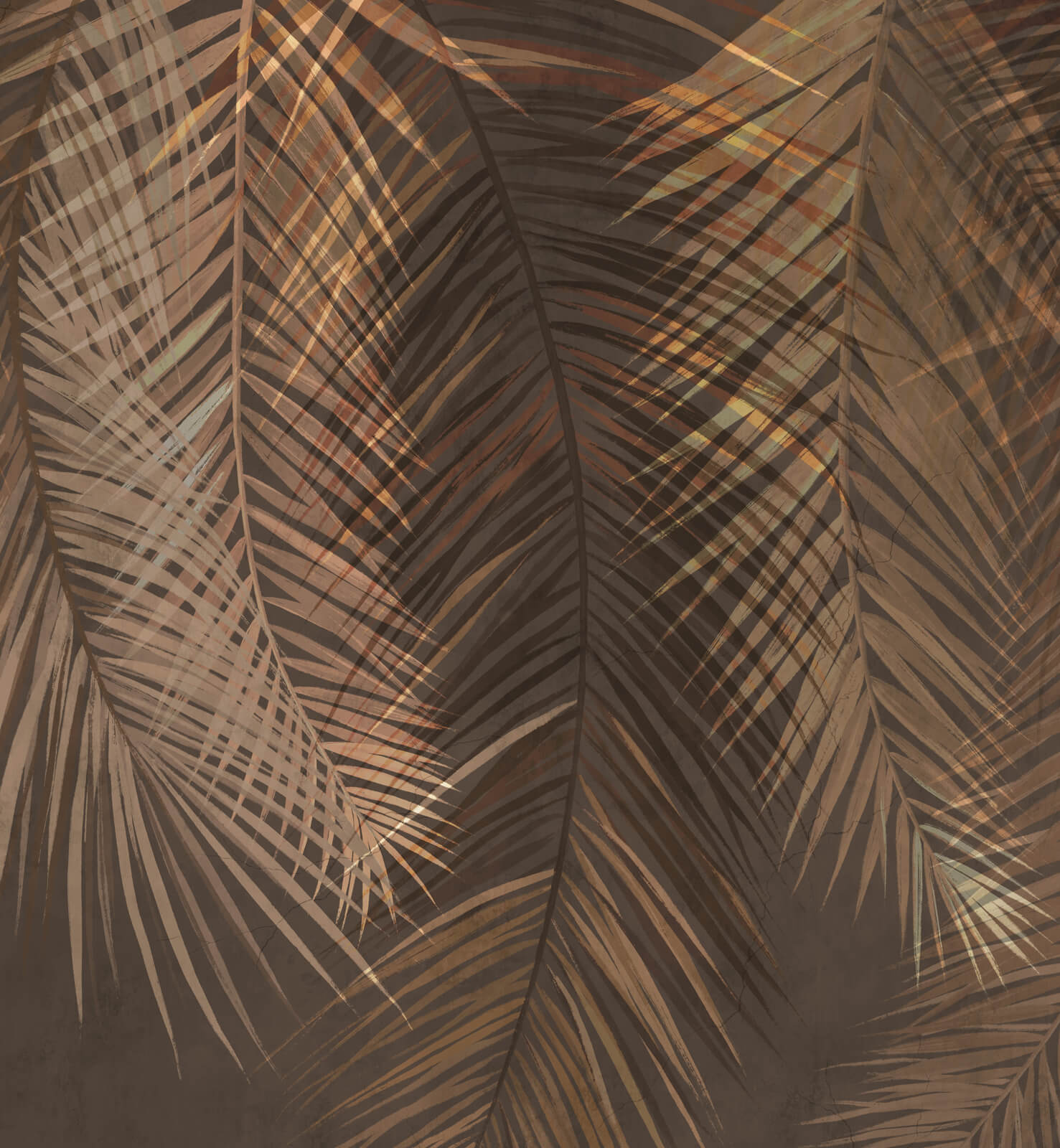 Hand Drawn Palm Leave Mural Wallpaper