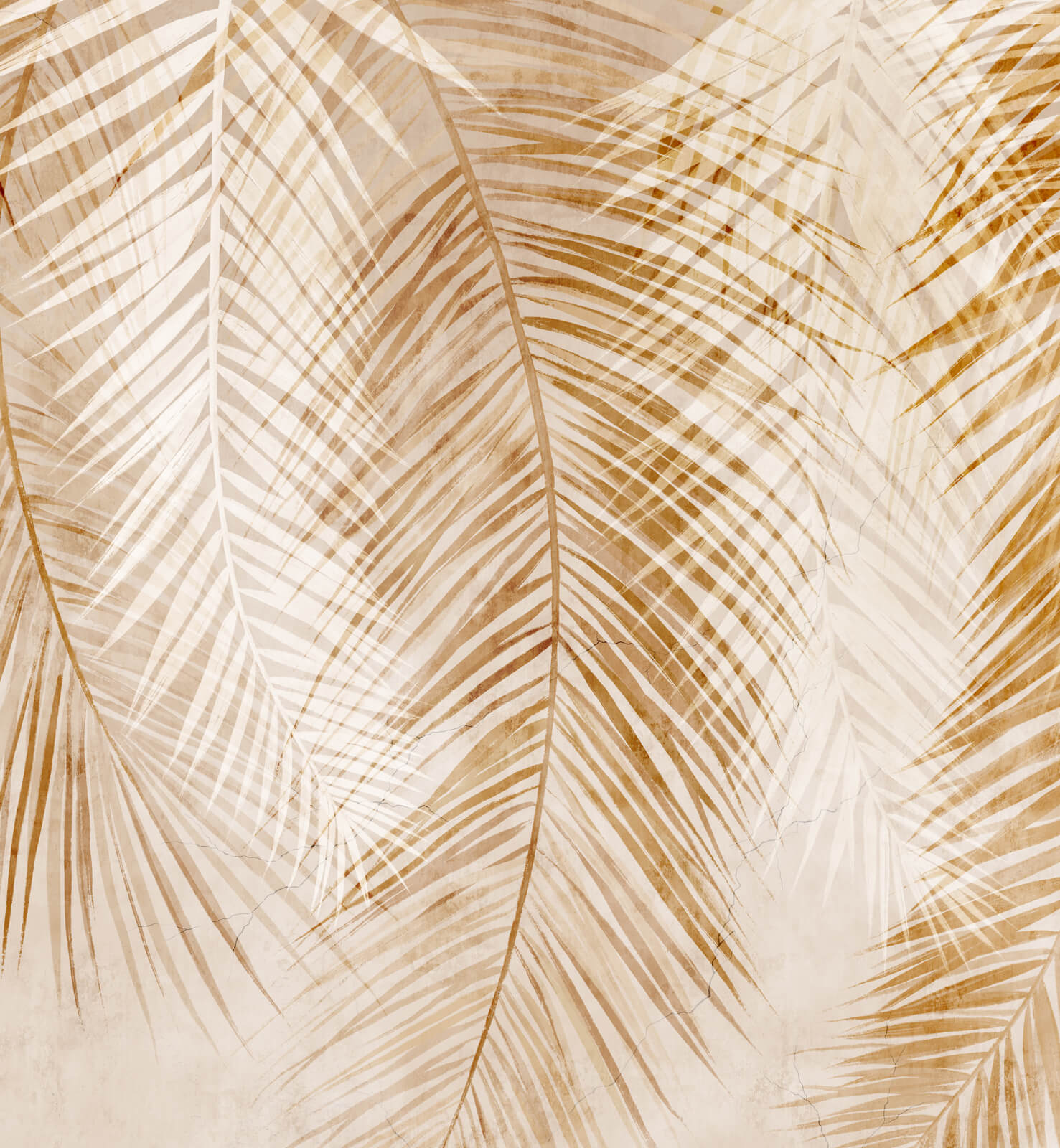 Leave Large Palm Retro Wallpaper