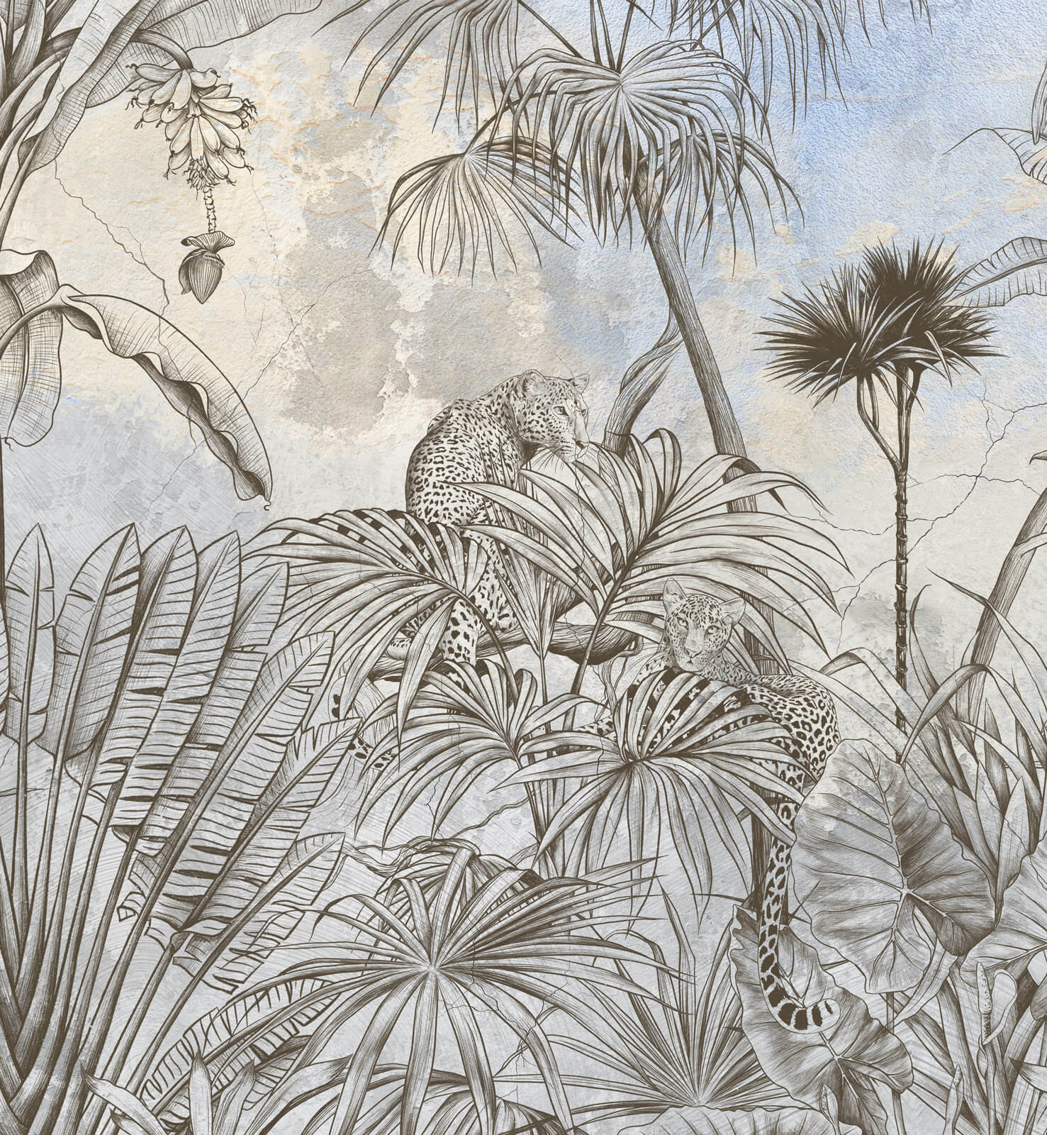 Fresco Tropical Leave Wallpaper