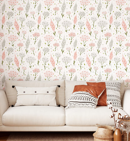 Floral Pink Leave Wallpaper