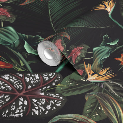 Tropical Midnight Jungle Wallpaper