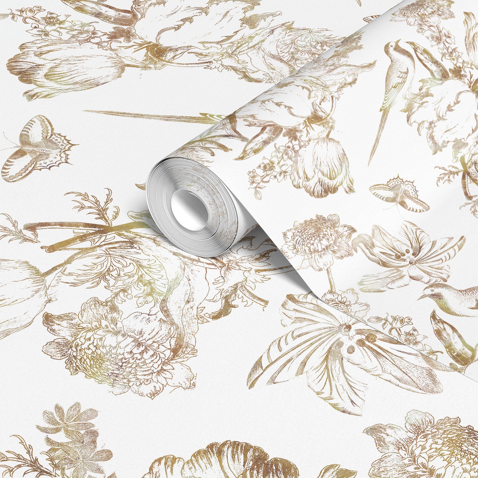 Chinoiserie Bird Watercolor Wallpaper