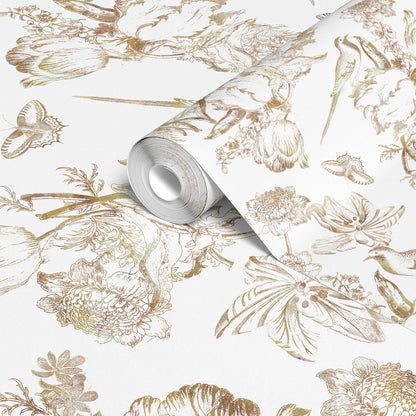 Chinoiserie Bird Watercolor Wallpaper