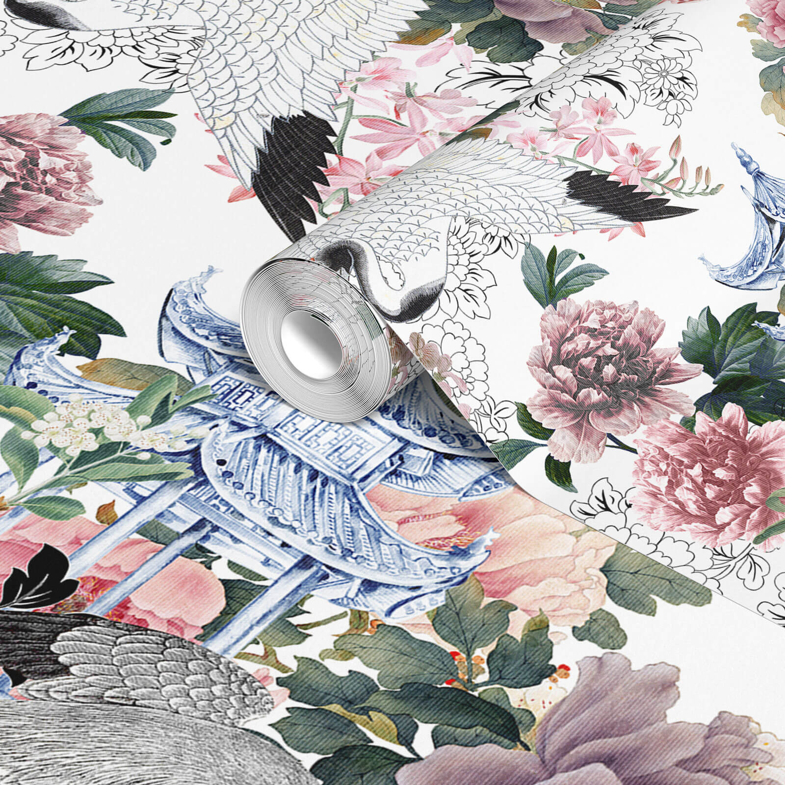 Chinoiseries Peonies Wallpaper