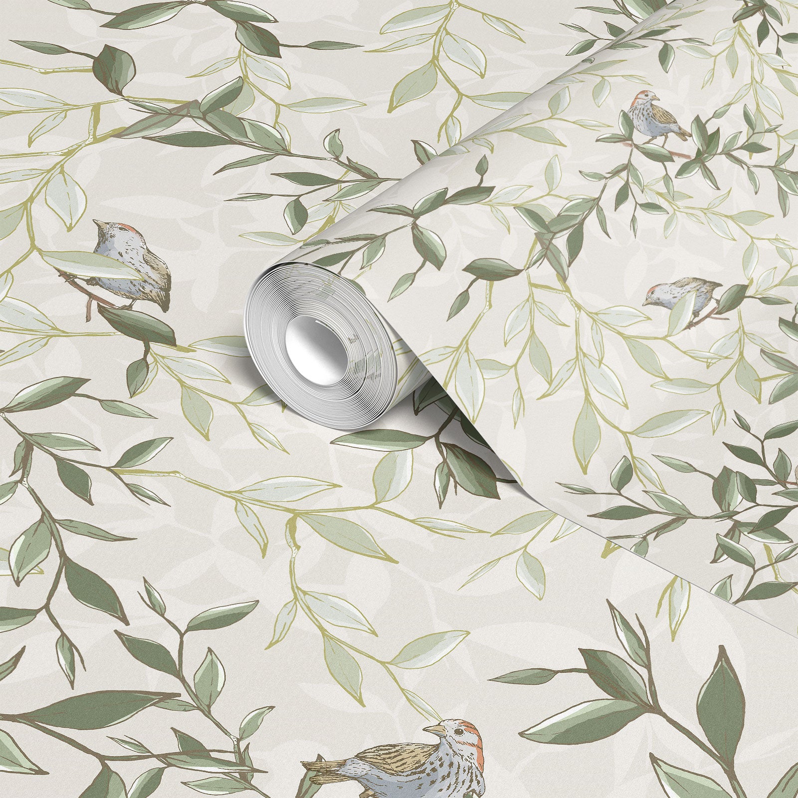 Elegant Chinoiserie Bird Wallpaper