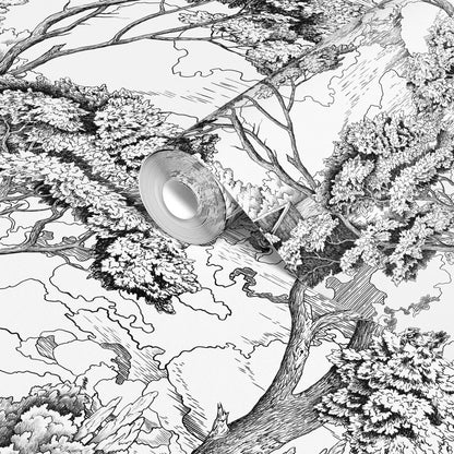 Black White Nature Landscape Wallpaper