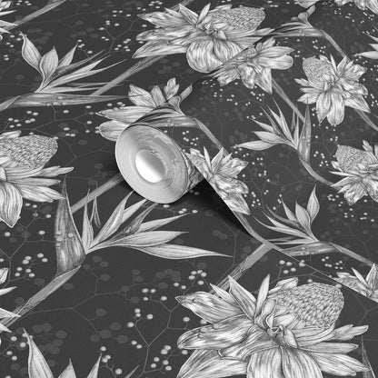Tropical Exotic Floral Wallpaper