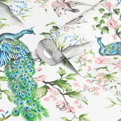 Beautiful Watercolor Peacock Wallpaper