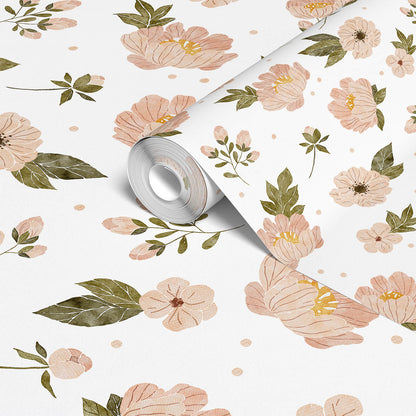 Boho Flower Natural Wallpaper