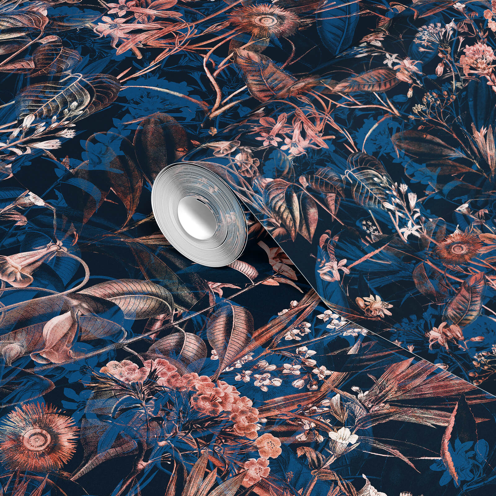 Dark Botanical Seamless Pattern Wallpaper