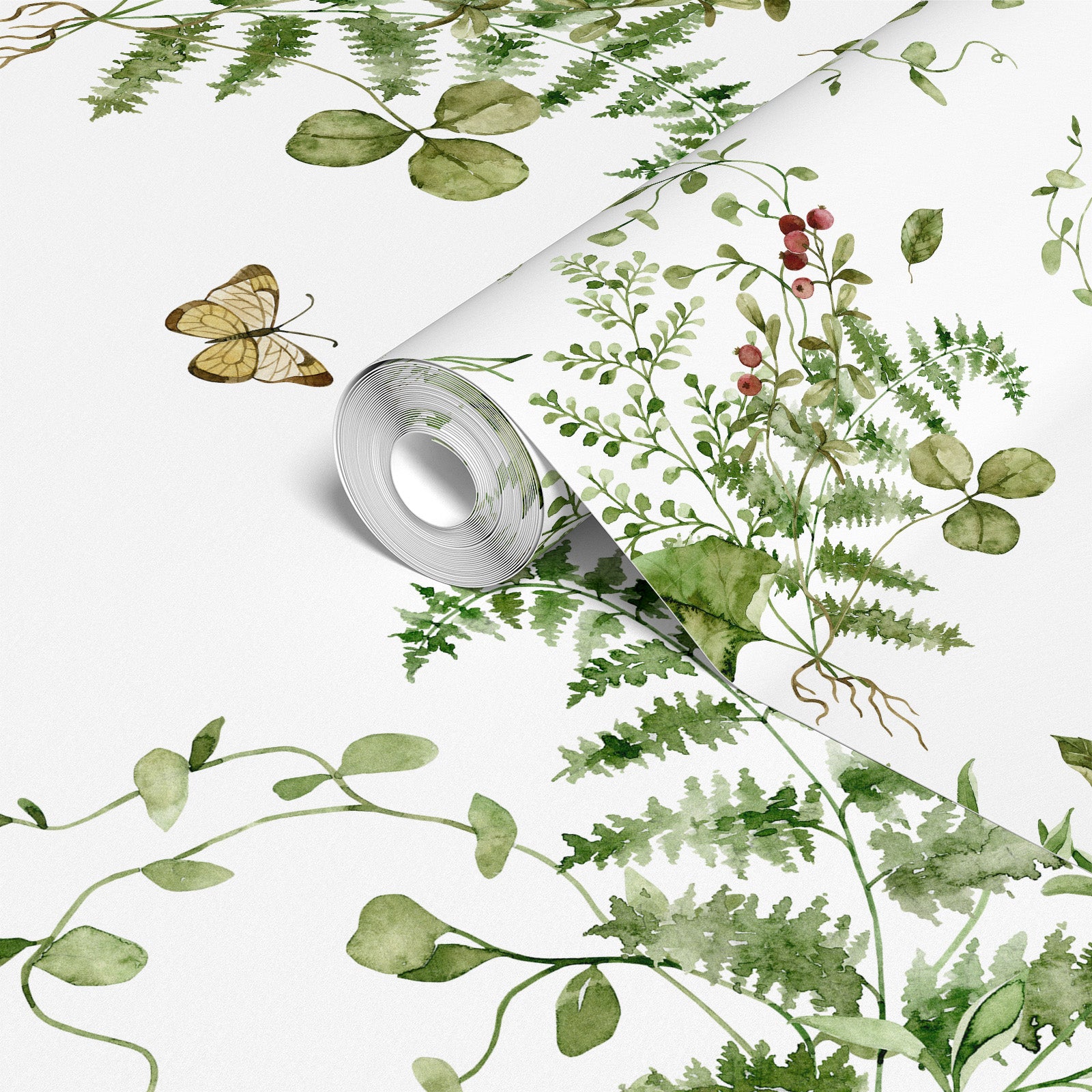 Landscape Green Leaf Floral Wallpaper