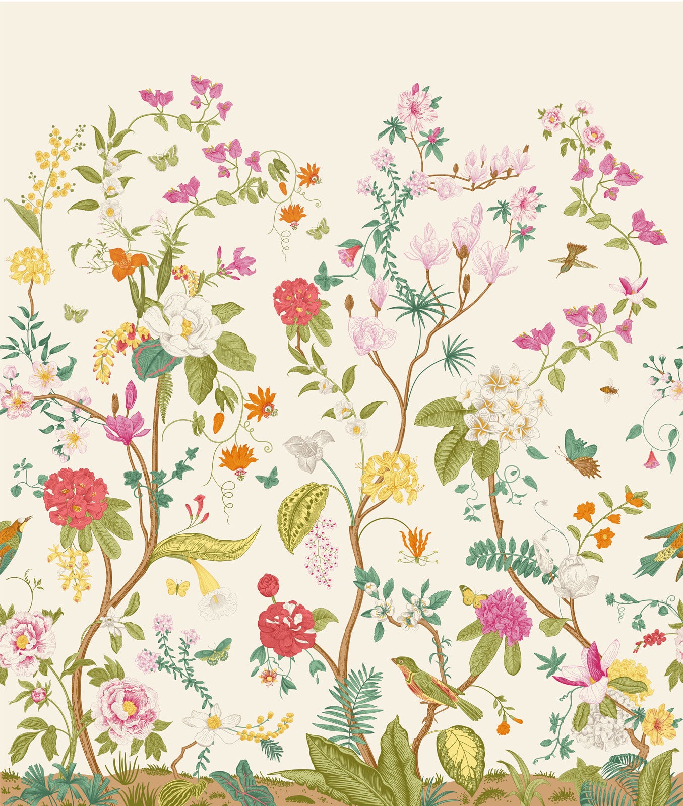 Vintage Chinoiseries Elegant Wall Wallpaper