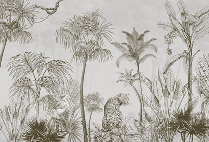 Tropical Etching  Mural Wallpaper