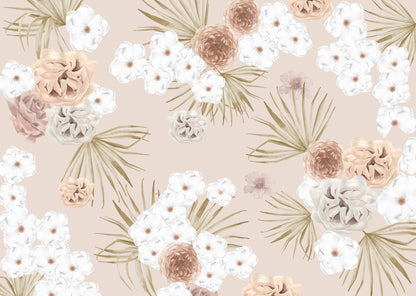 Modern Watercolor Floral Tropical Wallpaper
