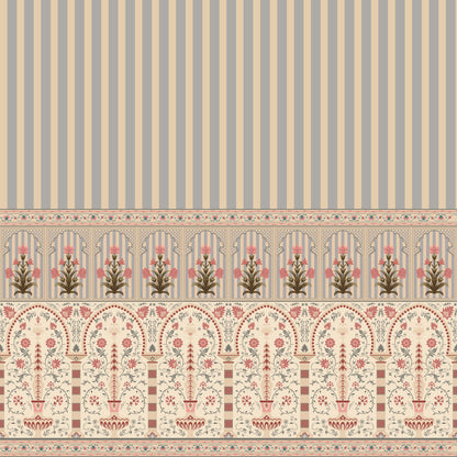 Mughal Stripes Elegance Vintage Wallpaper