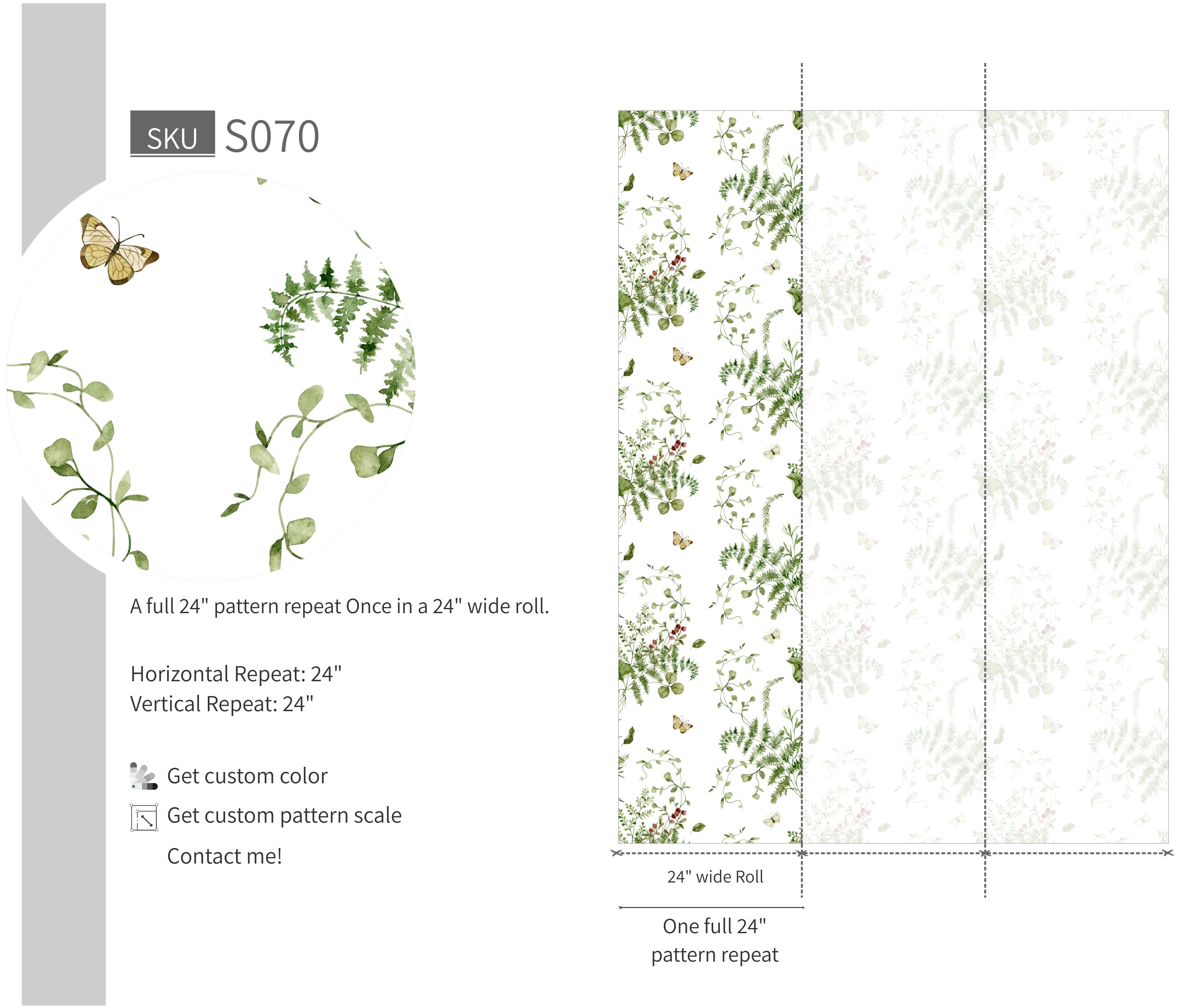 Landscape Green Leaf Floral Wallpaper
