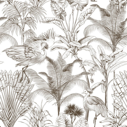 Tropical Crane Bird Forest Wallpaper