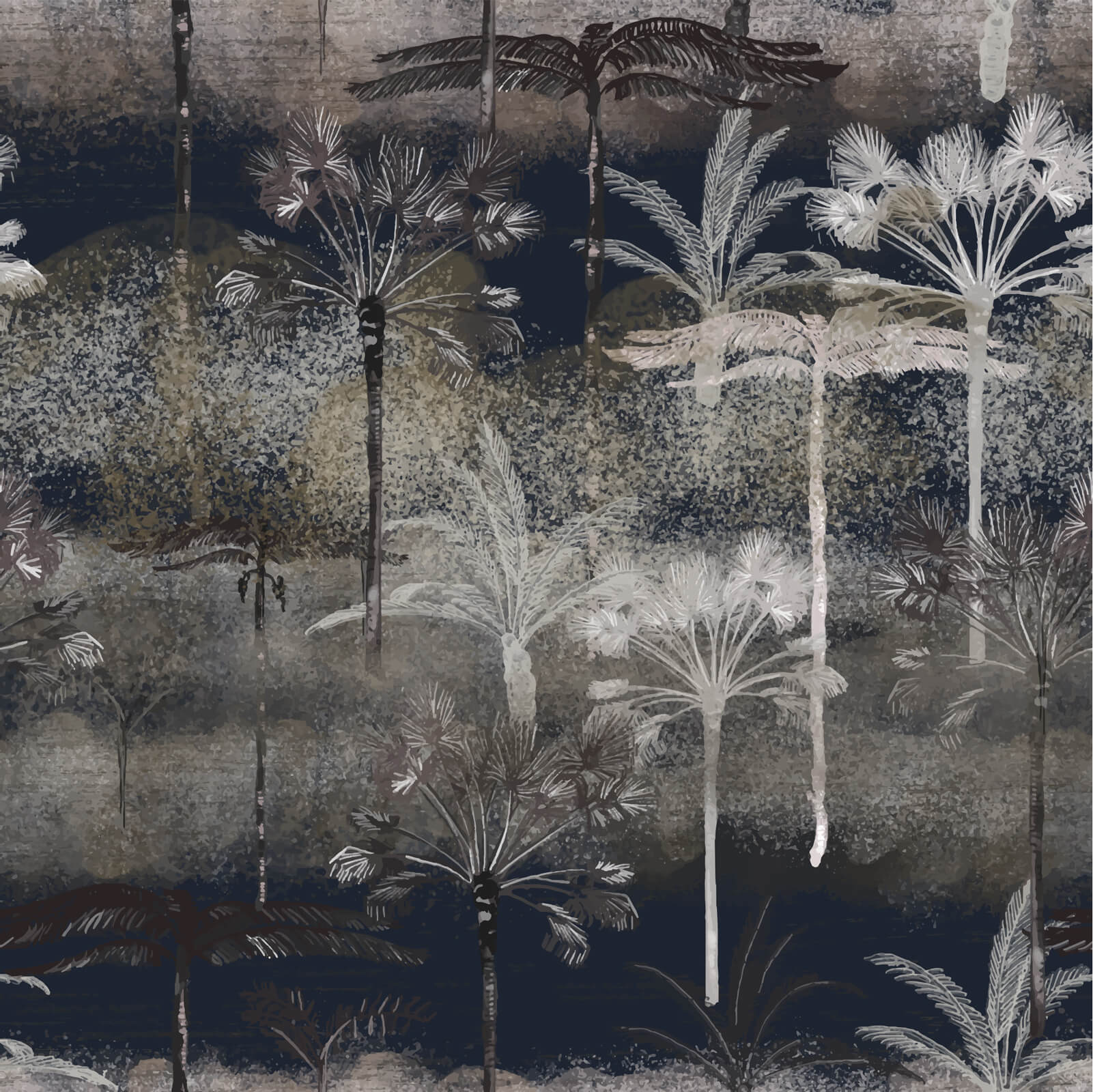 Tropical Midnight Palms wallpaper