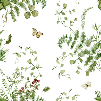 Landscape Green Leaf Floral Wallpaper