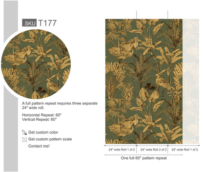 Tropical Crane Palm Tree Wallpaper