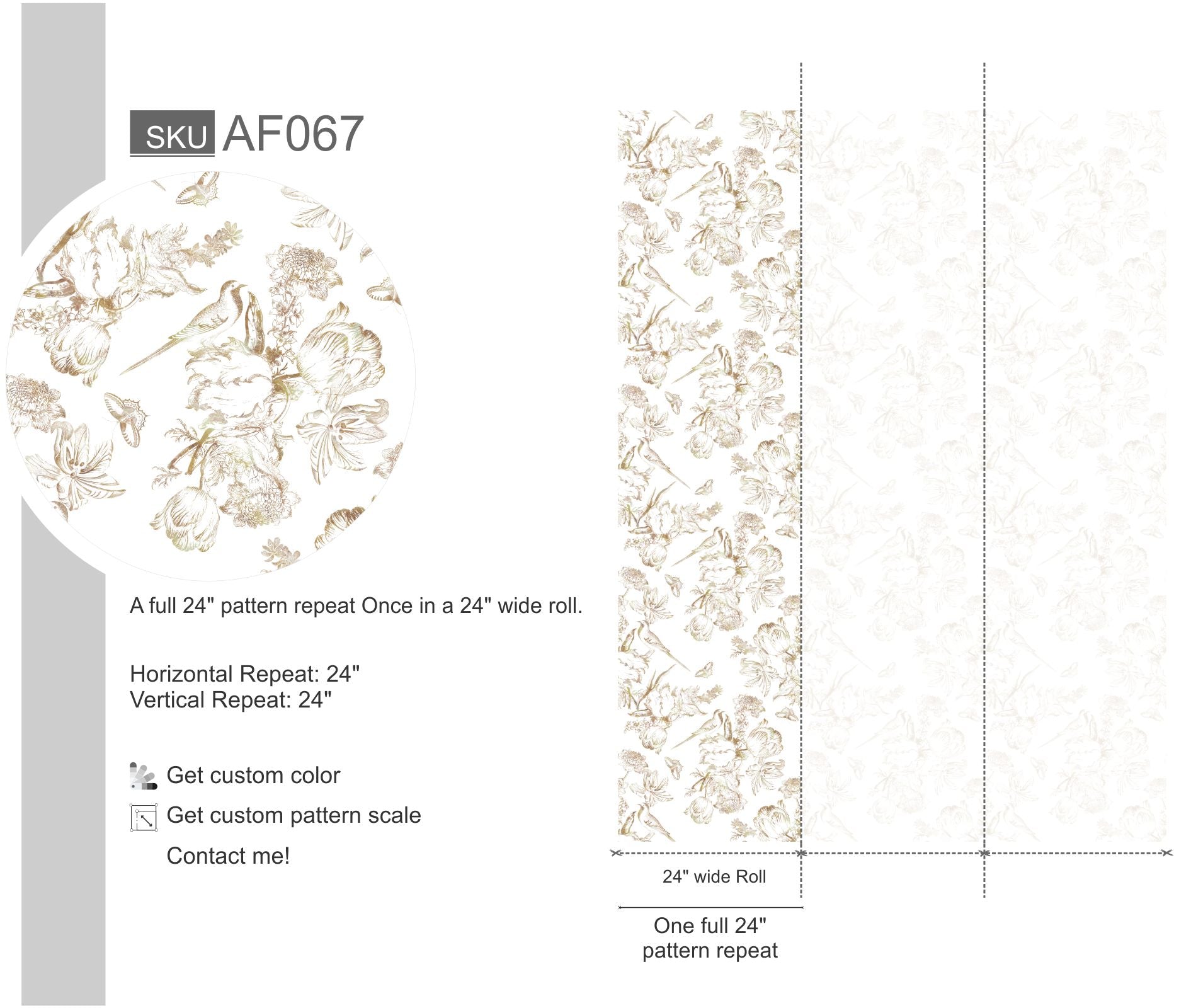 Chinoiserie Bird Watercolor Wallpaper