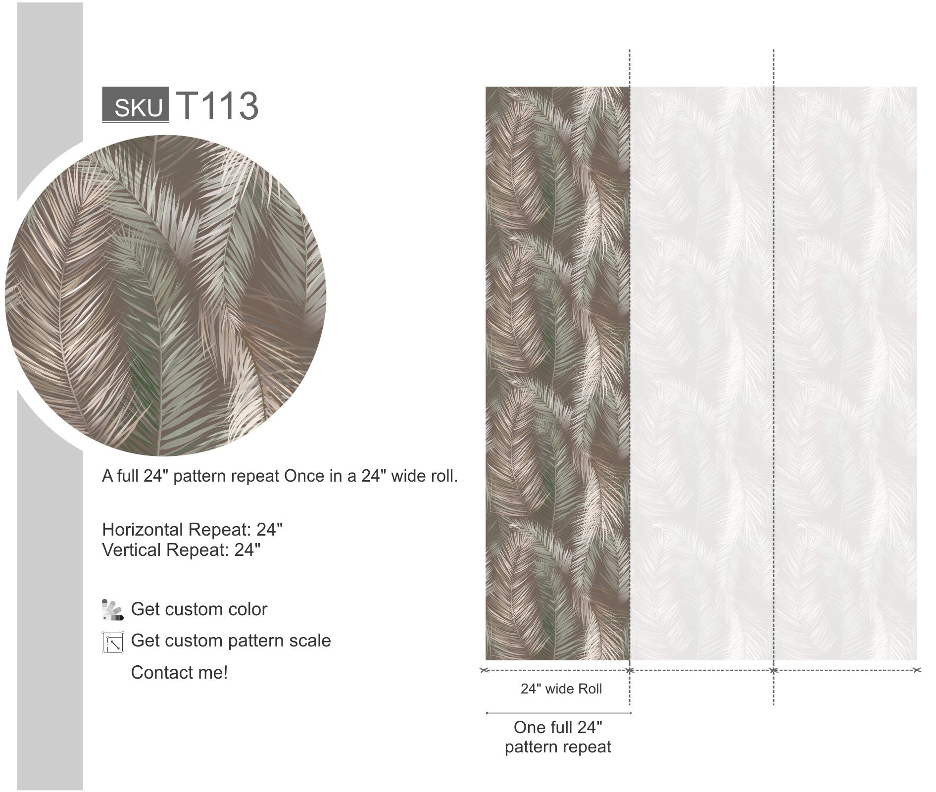 Waving Palms Seamless Pattern Wallpaper