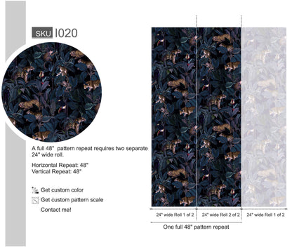 Tropical Jungle Wallpaper with Leopards