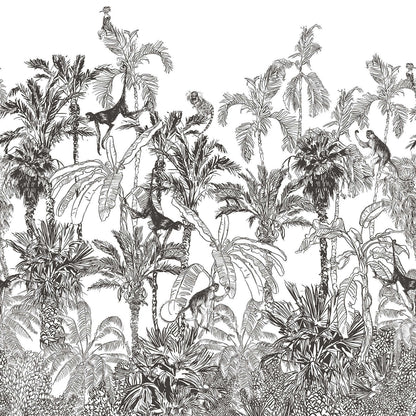 Peel and stick jungle mural wallpaper for entryway decor