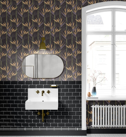 Peel and stick vintage floral wallpaper for bedroom and entryway walls