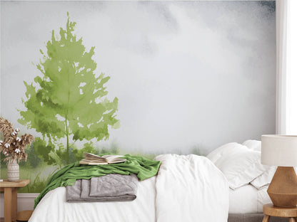Large Tree Watercolor Landscape