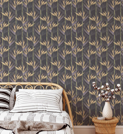 Traditional sketchy flower pattern wallpaper for living room and bathroom